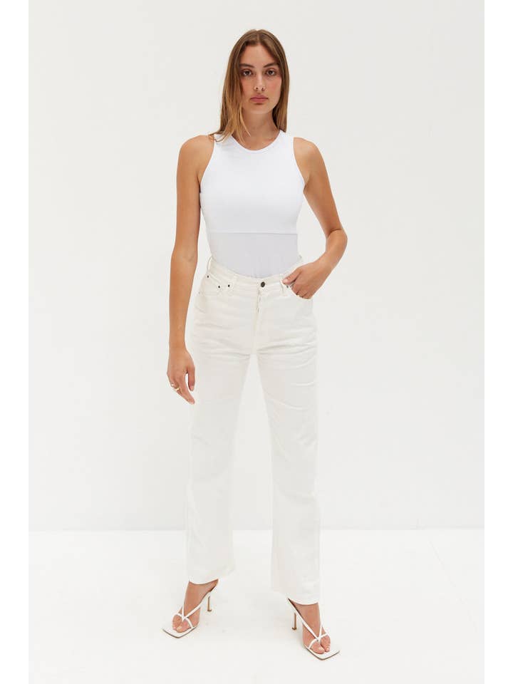 Sade Sleeveless Bodysuit - White for wholesale on Faire2