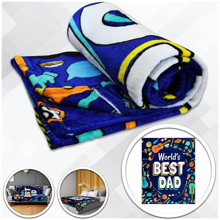 Couverture douce en peluche 50x60in Meilleur Papa du Monde pour la vente par Flags Importer