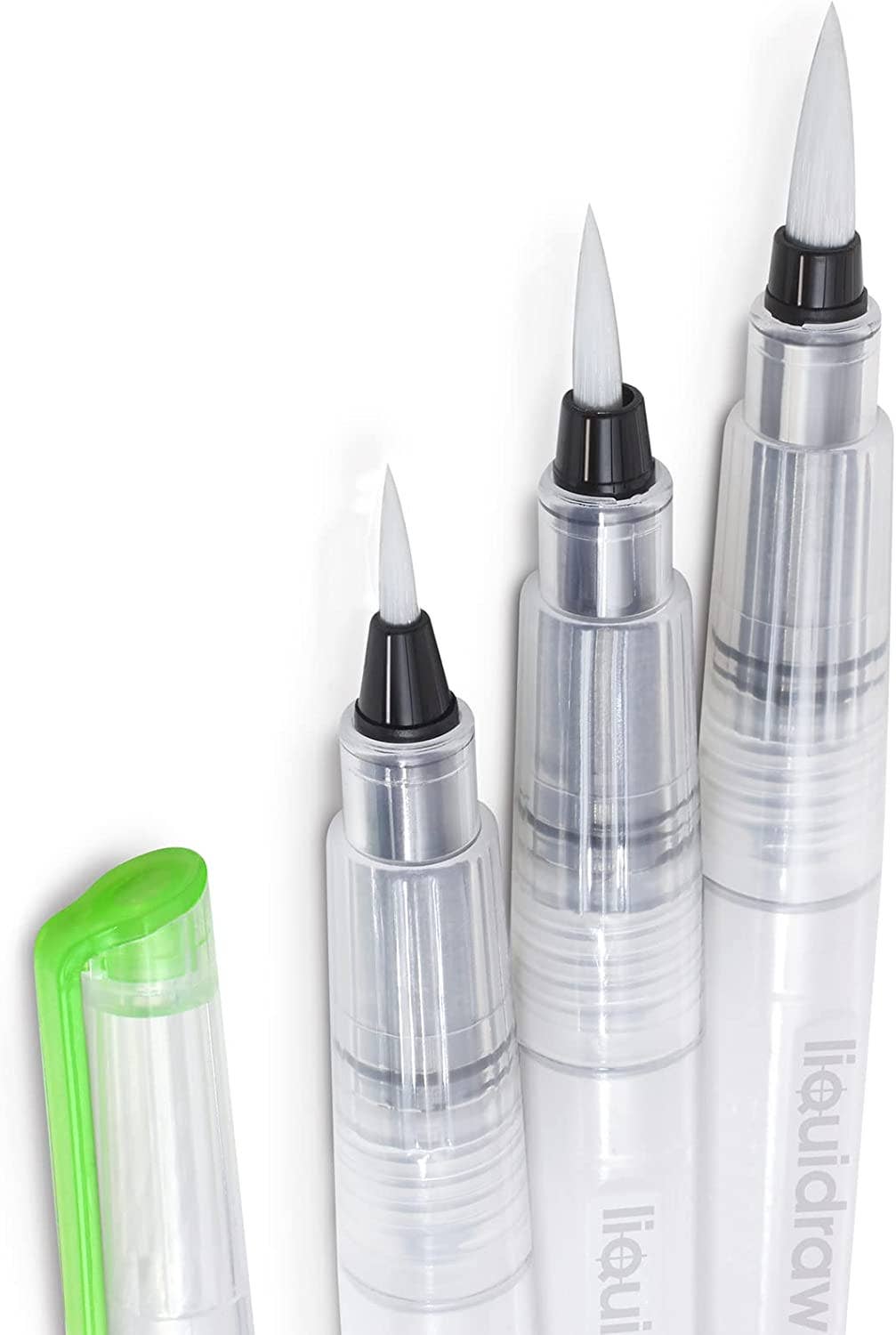 Liquidraw - Wholesale Pen - Liquidraw Watercolour Brush Pens Set of 3 Refillable Long Tank Ink and Water Brush Pens For Paints, Artists, Painting, Calligraphy & Lettering3