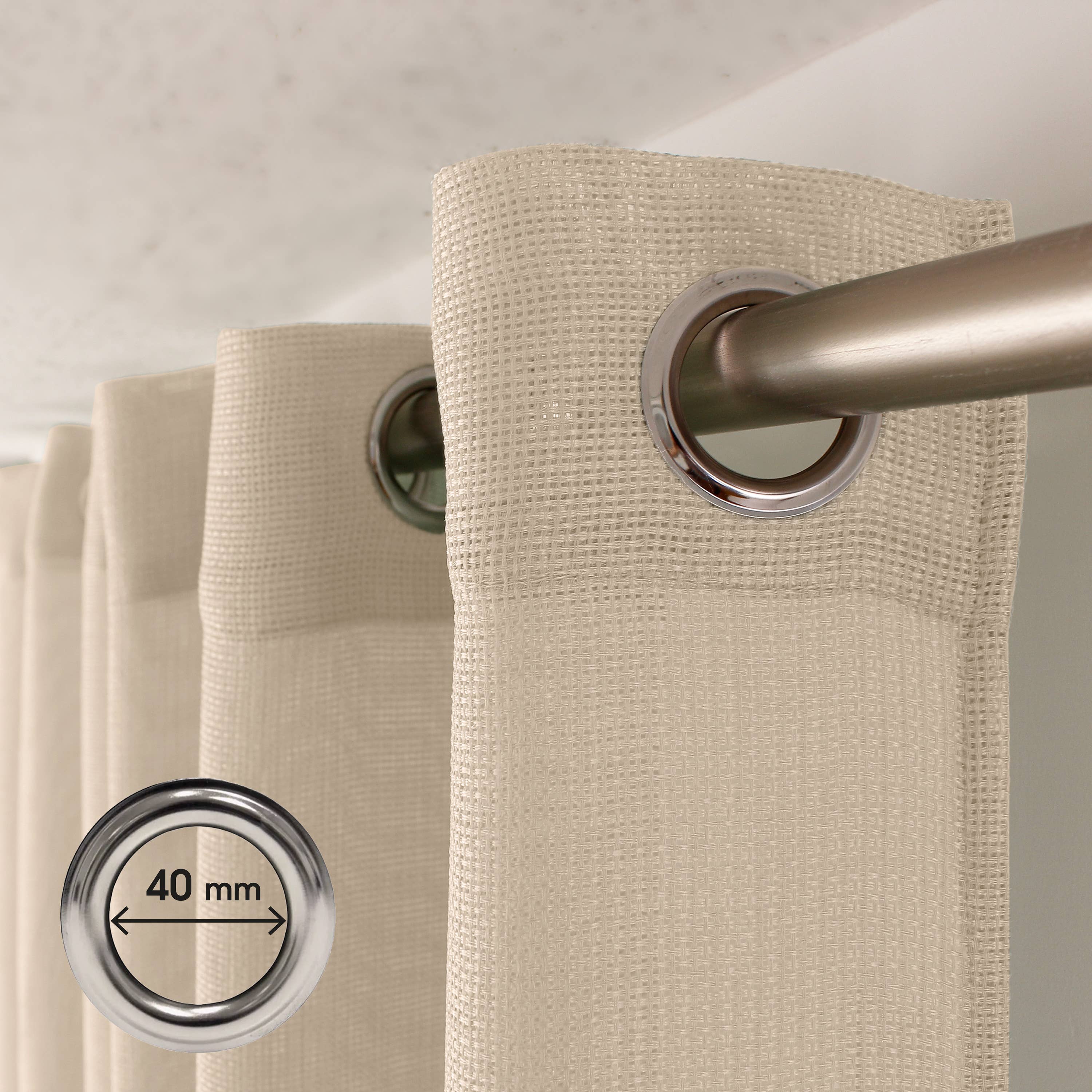 DECOSTARS - CmaDECO - Vente Rideaux - Voilage ajouré avec Œillets, 140x240cm, Collection JELLY25