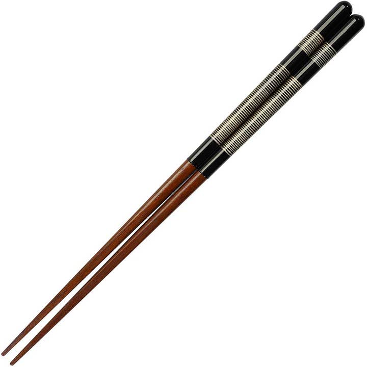 Bandes dorées sur baguettes Wakasa noires pour la vente par Wholesale Chopsticks