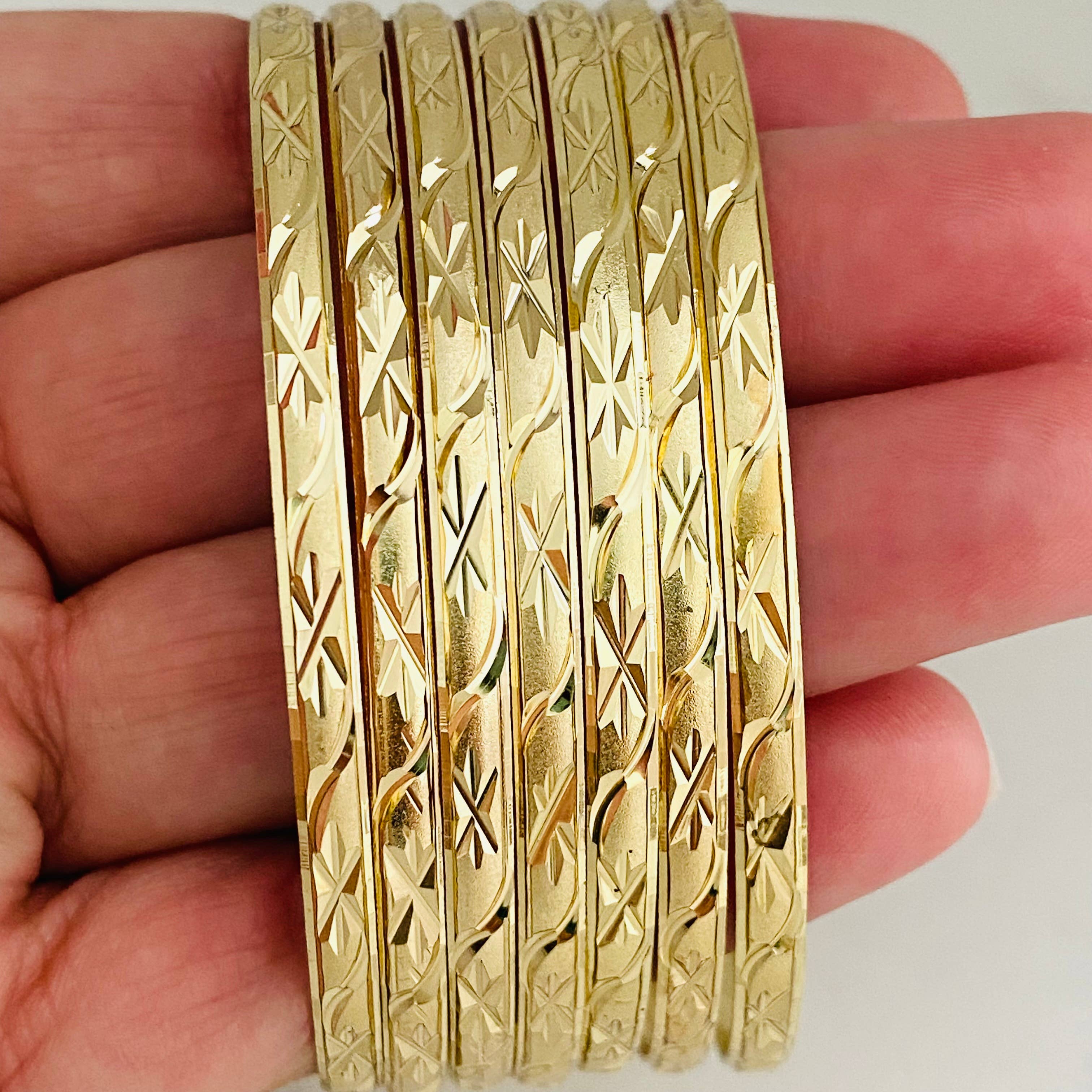 Housegoldjewelry - Wholesale Jewelry Set - Gold Filled Set of Bangles, Indian Bangle Set,8