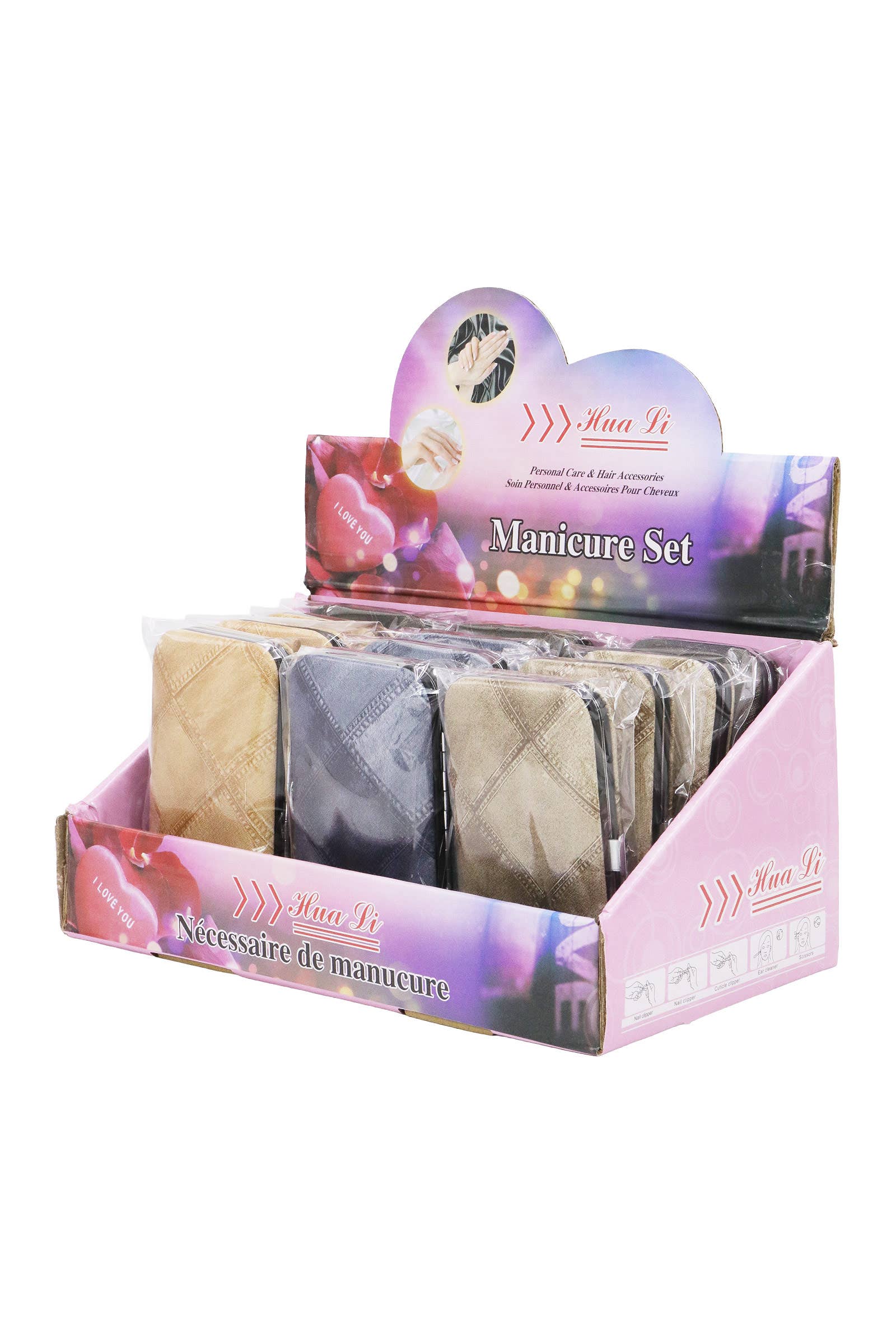 ASSORTED Mock Denim Vegan Leather 7 Pcs Nailcare Kit for wholesale on Faire1