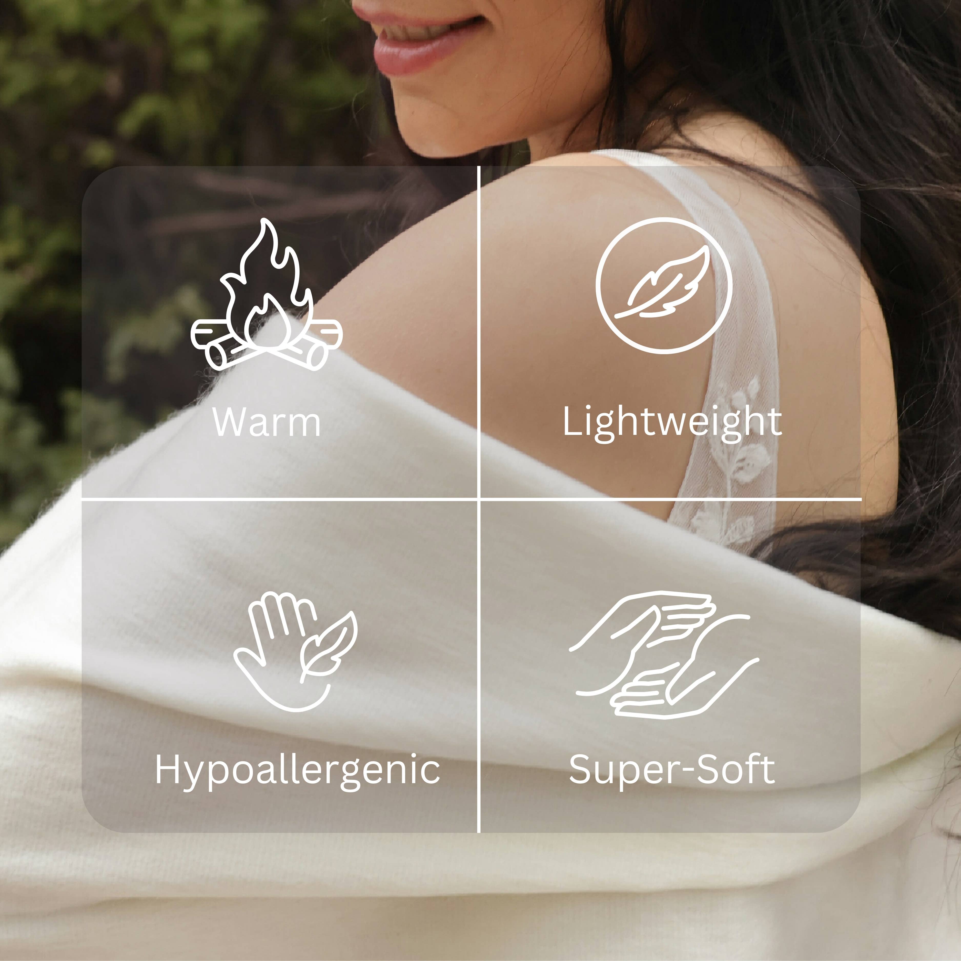 LATITUDE ZERO GOODS - Wholesale Wrap - Women's - Canelo - Beige Alpaca Wool Shawl3