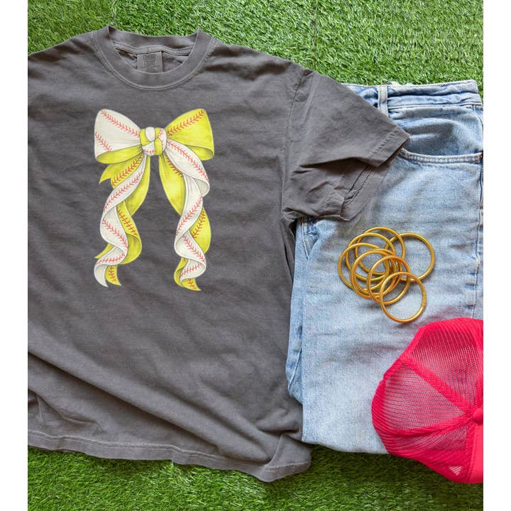 Softball Bow Tee for wholesale by Knox + Nell
