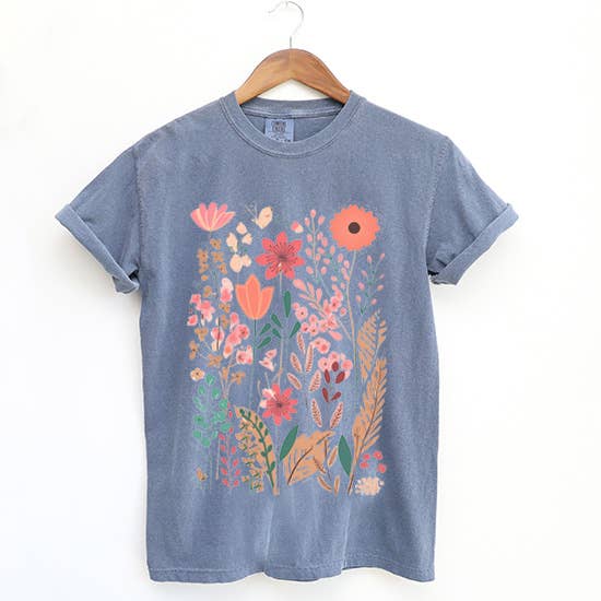 LaLaSista - Wholesale Screen Printed T-Shirt - Women's - WATERCOLOR FLOWER GRAPHIC T SHIRTS3