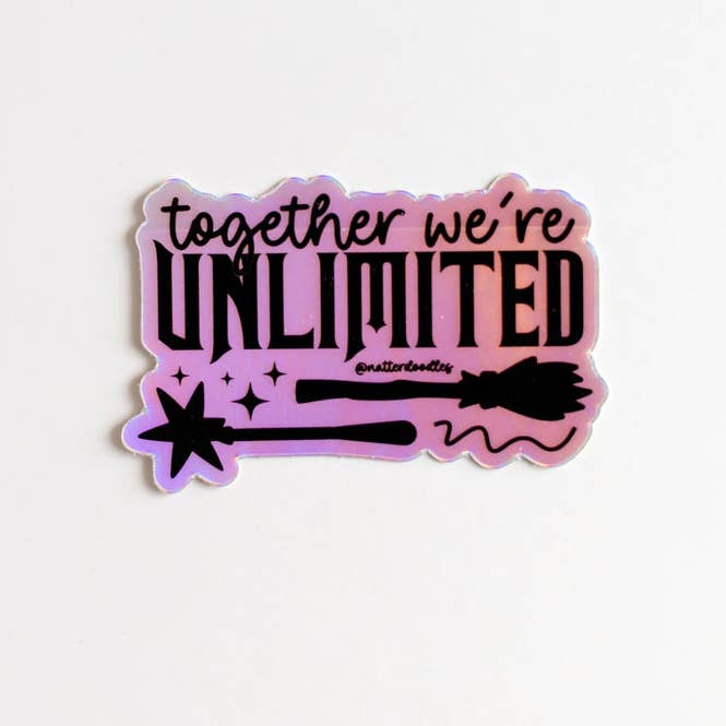 NatterDoodle - Wholesale Sticker - Samen Zijn We Onbeperkt Wicked Sticker, Muzikale Vinylsticker0