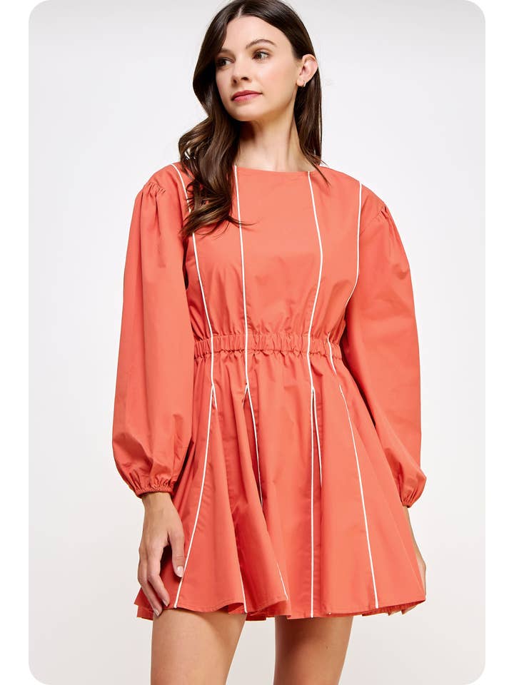 Strut & Bolt - Wholesale Dress - Women's - Contrast Piping Detail Mini Dress
