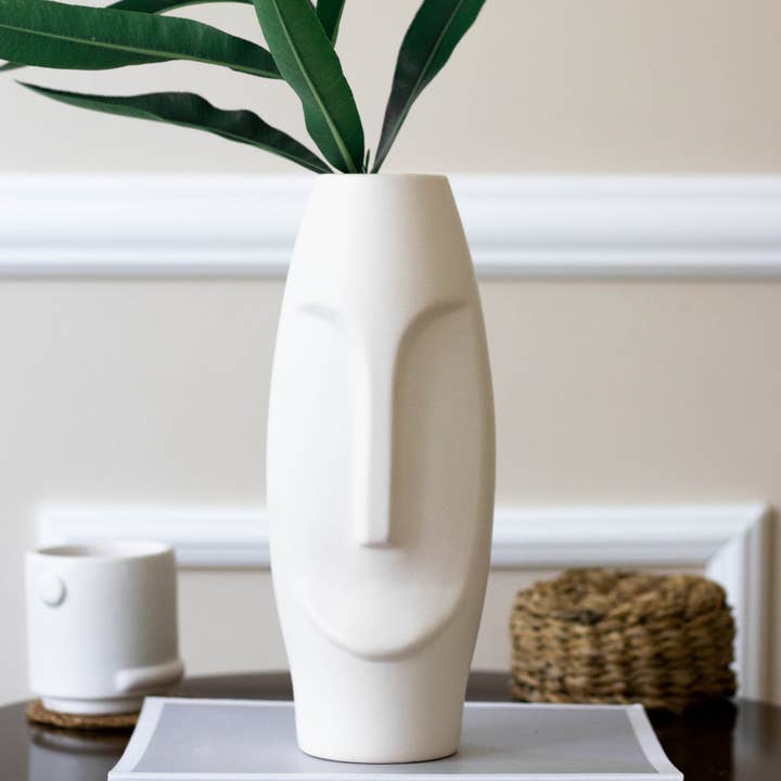 Håndlavet Keramisk Vase | Nordisk Ansigtsvase Dekorativt Objekt for engroshandel hos Beige & Stone