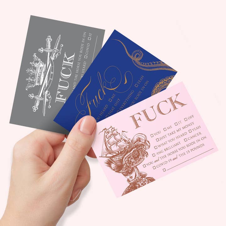 Alexa Pulitzer - Wholesale Stationery/Notecard Set - Trio of Fuck Calling Cards