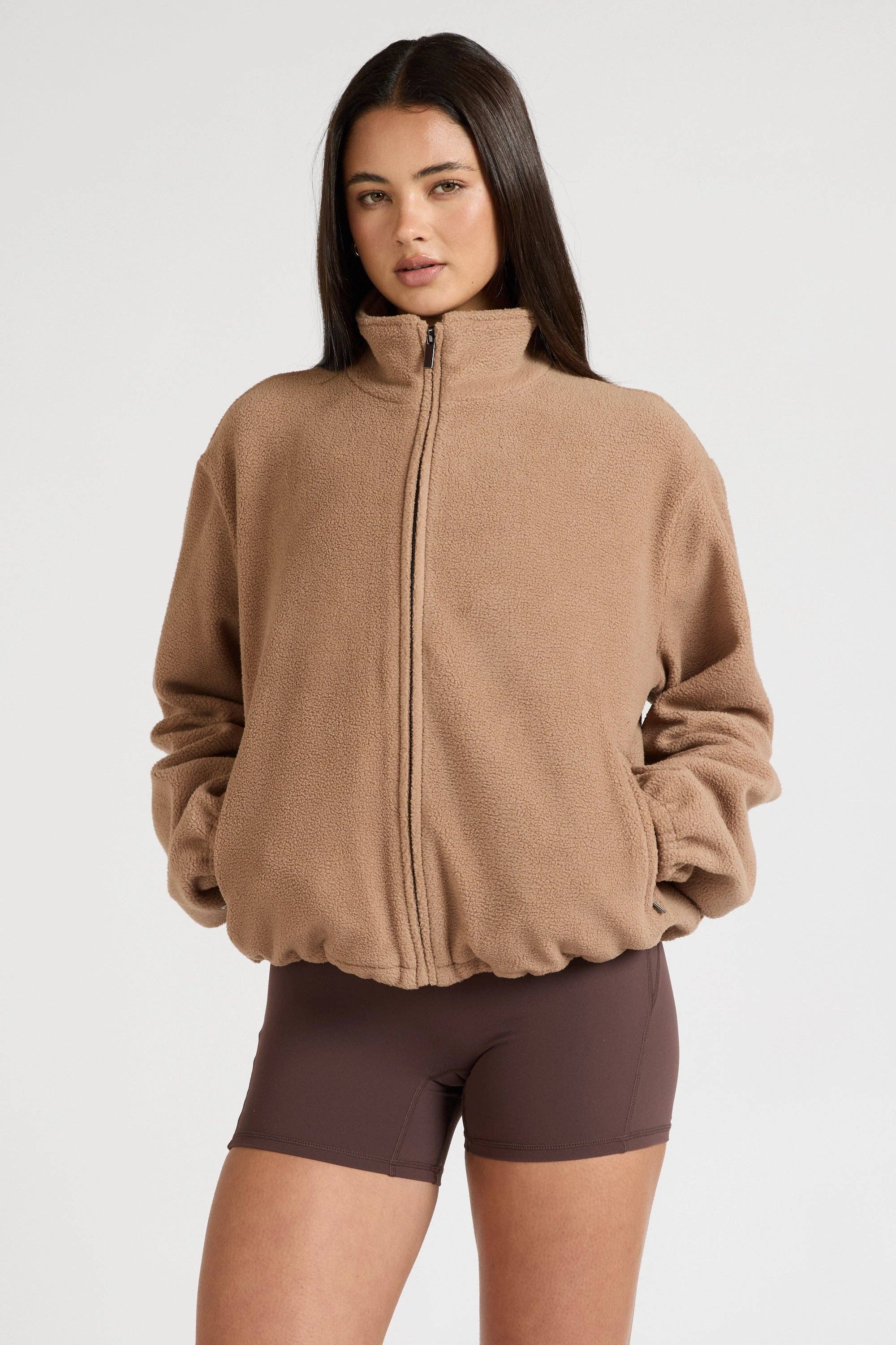 Hazelnut Soft Fleece Zip Jacket for wholesale on Faire5