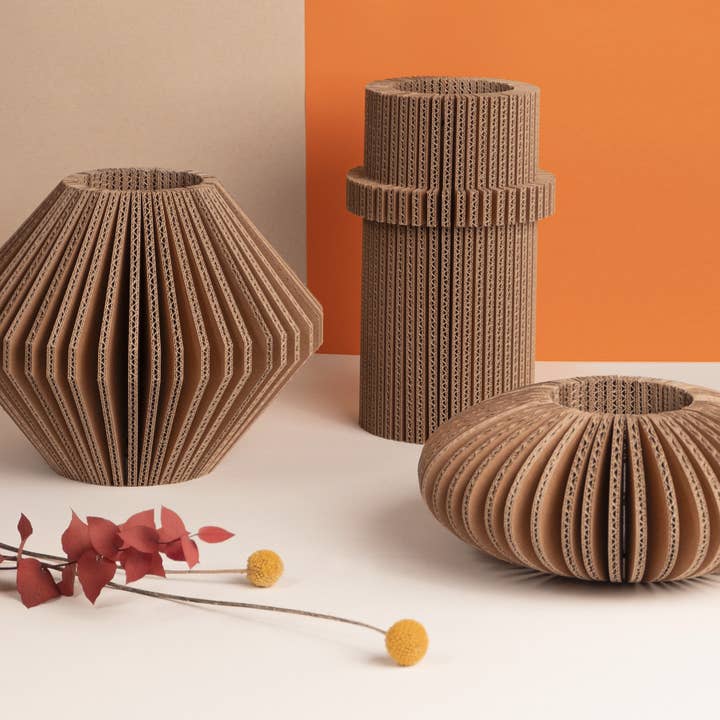 tout simplement – wholesale Vase – Set of 3 foldable cardboard vases