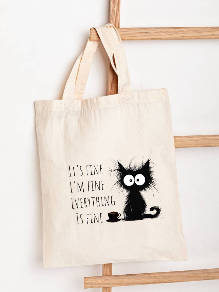 Borsa in Tela Gatto Divertente Sto Bene per la vendita all'ingrosso da parte di Nova J