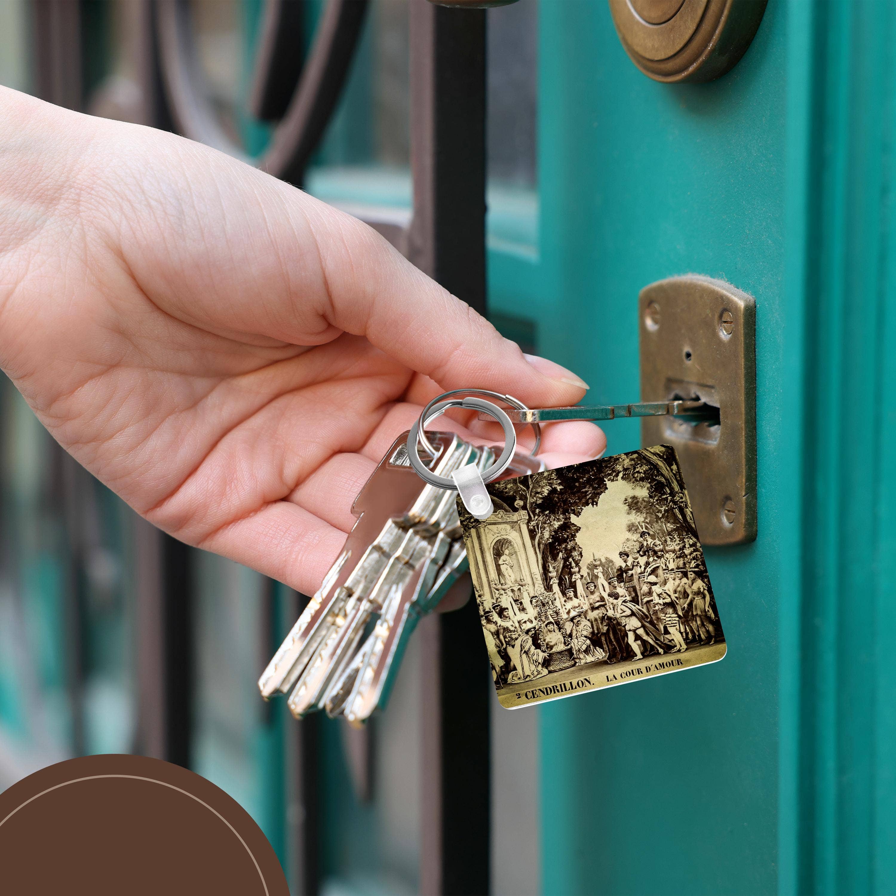 3dRose - Wholesale Keychain - Unisex - 3dRose, Adolphe Block B.K. Cinderella in the Court of Love Vintage 1860s, Key Chain5