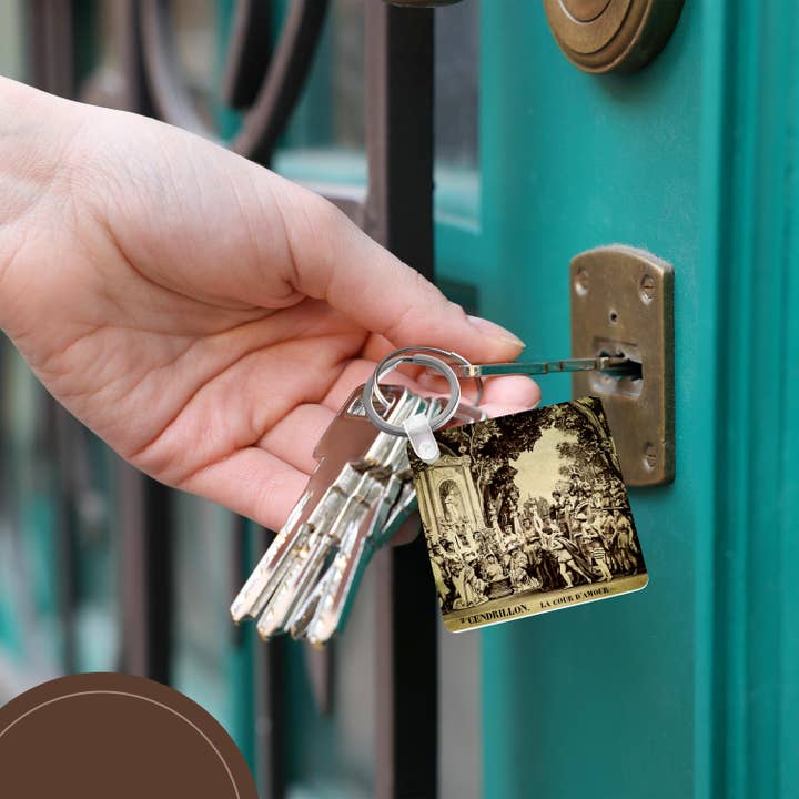 3dRose - Wholesale Keychain - Unisex - 3dRose, Adolphe Block B.K. Cinderella in the Court of Love Vintage 1860s, Key Chain5