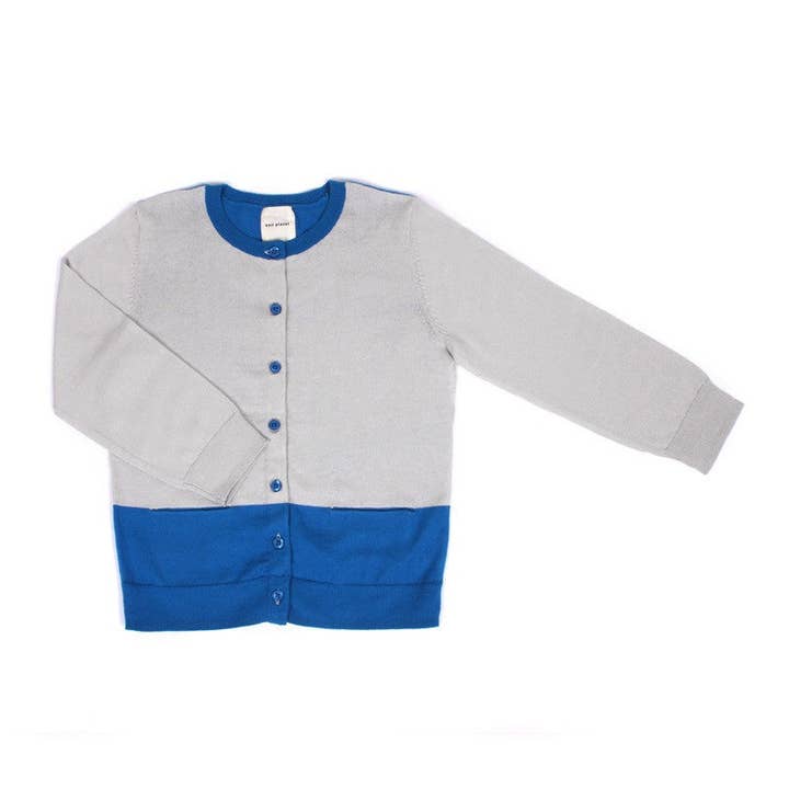 Cardigan a colori Fog/Sky per la vendita all'ingrosso da parte di Knit Planet