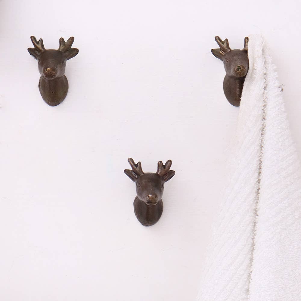 3 Piece Iron Dear Modern Wall Hooks Antique for wholesale on Faire1