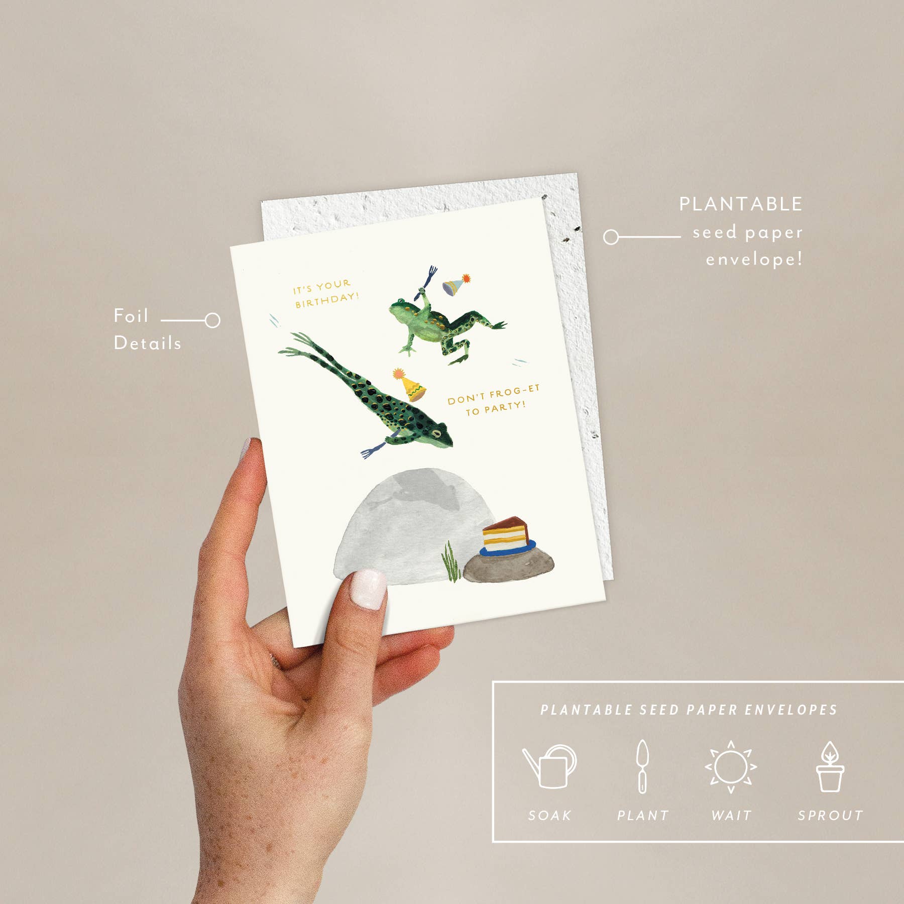 Seedlings – wholesale Birthday card – Party Frogs - Birthday Card1