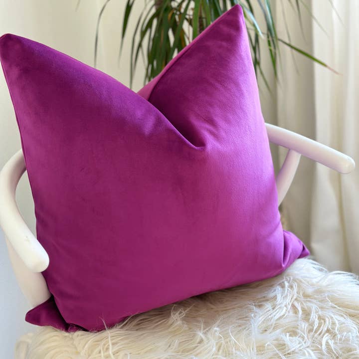 Plush Velvet Pillow Cover - Berry for wholesale by Willa Skye Home
