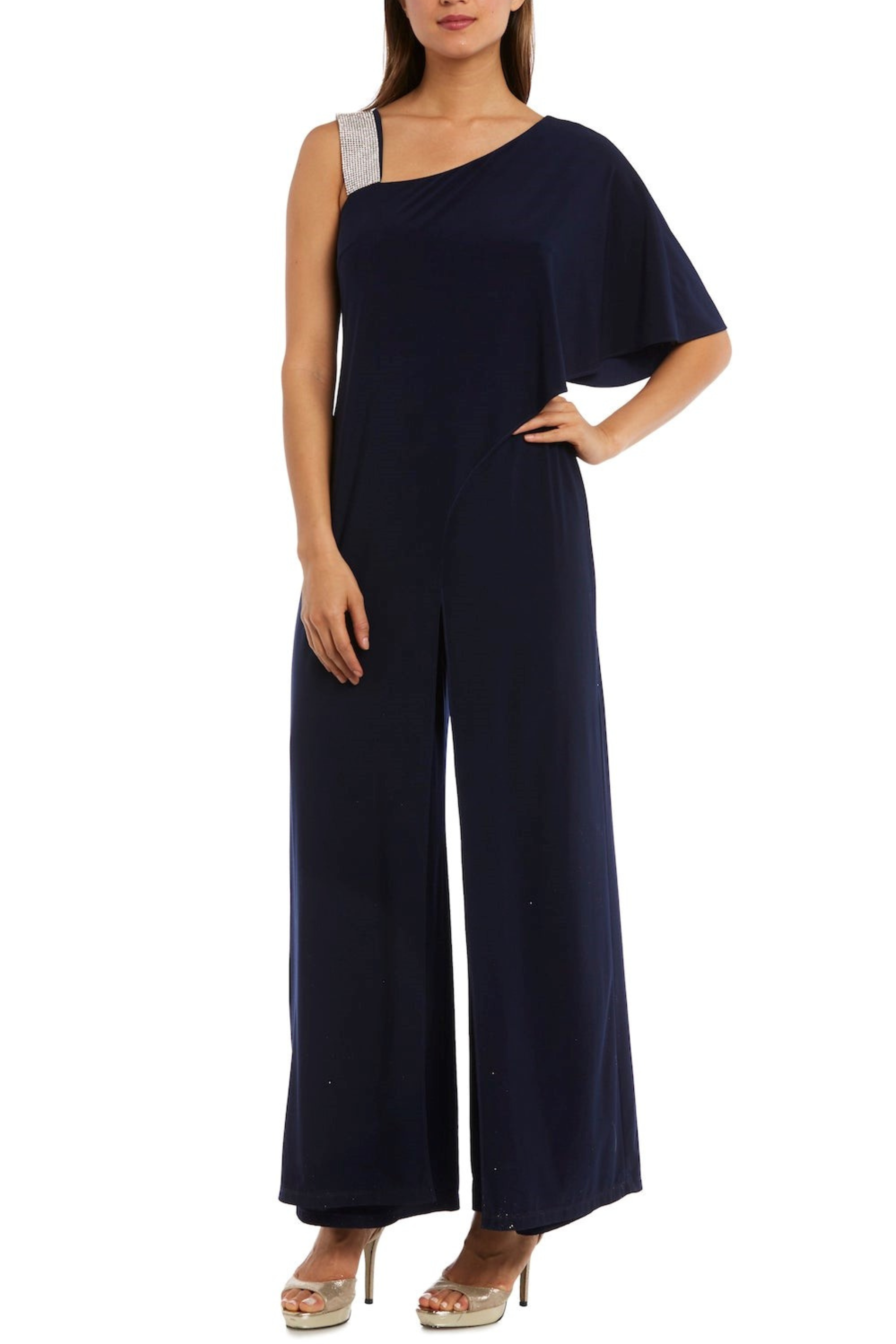 New Yorker's Apparel – wholesale Jumpsuit – Women's – RM Richards Studded One Shoulder Overlay Jumpsuit2