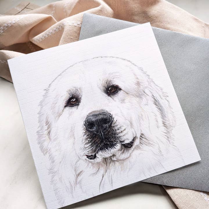 Carte pour toute occasion / Juste pour dire Chien de Montagne des Pyrénées pour la vente par Amber Marie Studio