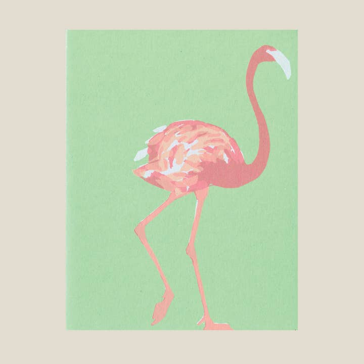 Flamingo card for wholesale by Kinaloon