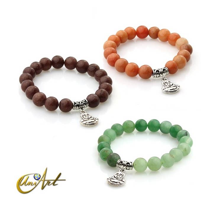 Happy Buddha Bracelet - Aventurine for wholesale by UniArt