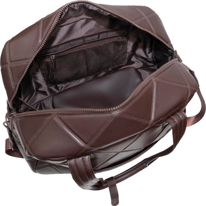 Magid - Wholesale Weekender Bag - Women's - Max Studio 21 Inch Large Lamby Diamond Quilted Front Pocket Duffle Bag