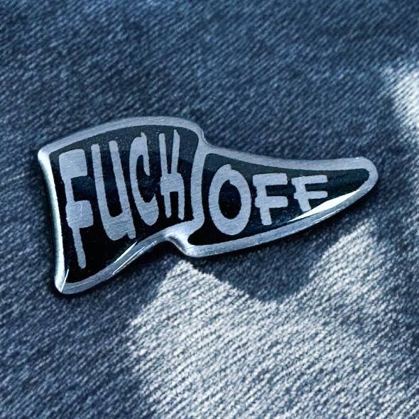 Fuck Off Flag - Eco Enamel Pin Badge for wholesale by The Enamel Pin Factory