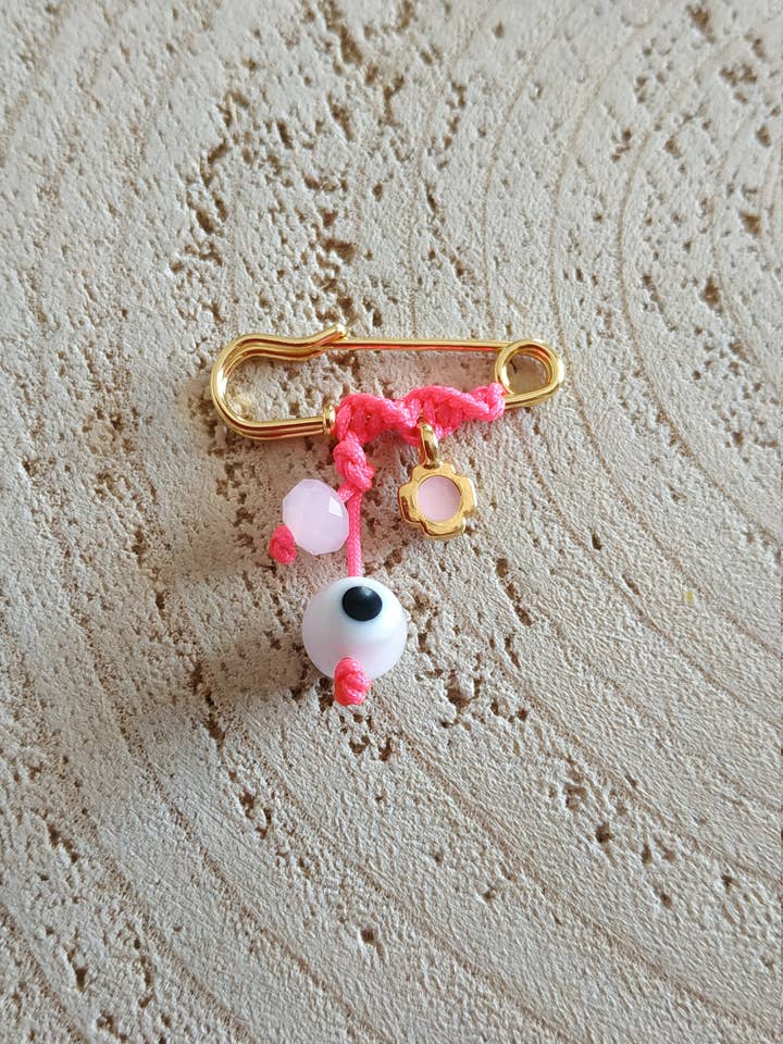 Mini Neon Pink Cross Brooch for wholesale by Kalliopi P. Giannoula - Poppygshop