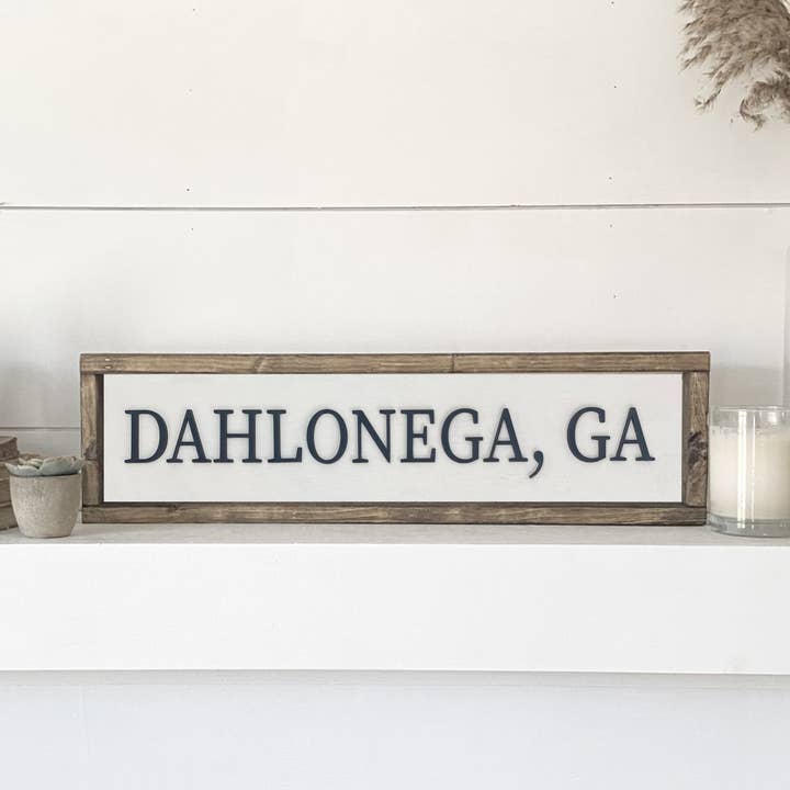 Pine Designs - Wholesale Sign - 24x6 "Any" City Sign - City, State Name Sign3
