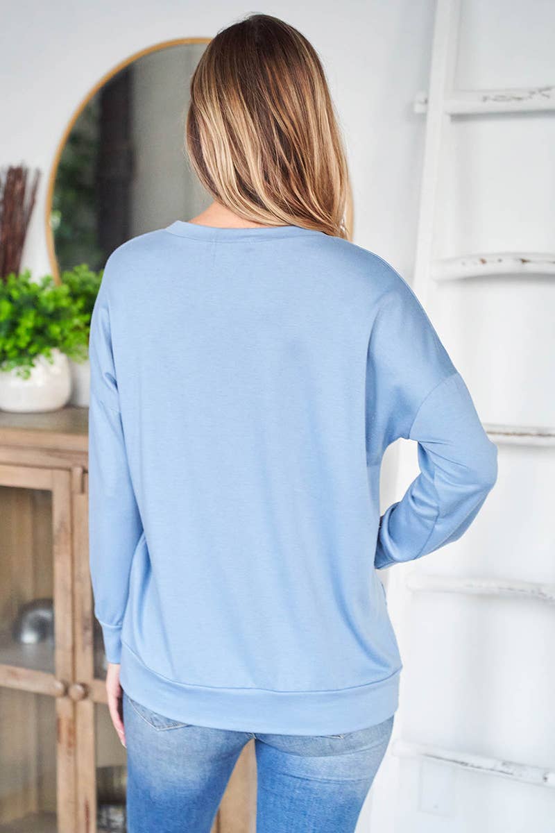 You & Me – wholesale Sweatshirt - Dam – PPT2063-LÅNGÄRMAD FRANSK FROTTÉ TOPP MED KÄNGURUFICKA9