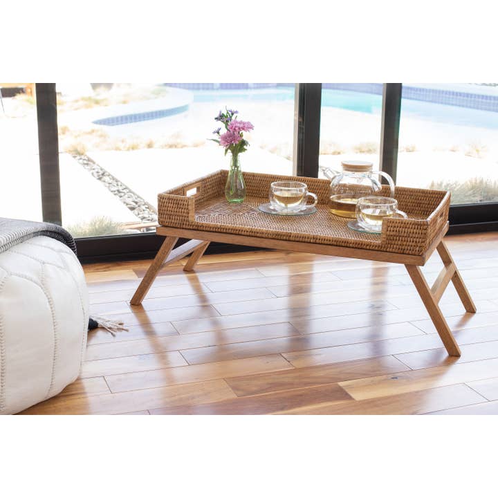 Artifacts Trading Company - Wholesale Serving Tray - Rattan Breakfast Tray Table – Folding Serving Tray9