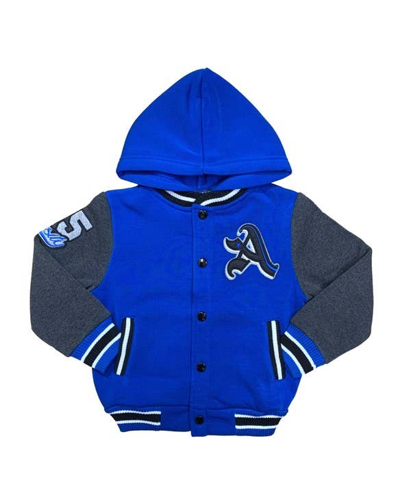 Unik - Wholesale Varsity/Baseball Jacket - Kids - Boys Varsity Jacket Casual Outerwear With Hoodie 2-49