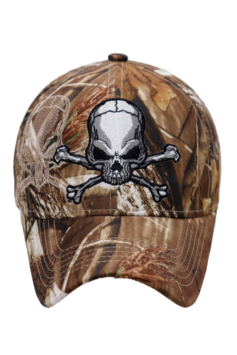 Cap Zone - Wholesale Baseball Cap - Unisex - Rebel Biker Skull Embroidered Baseball Cap4