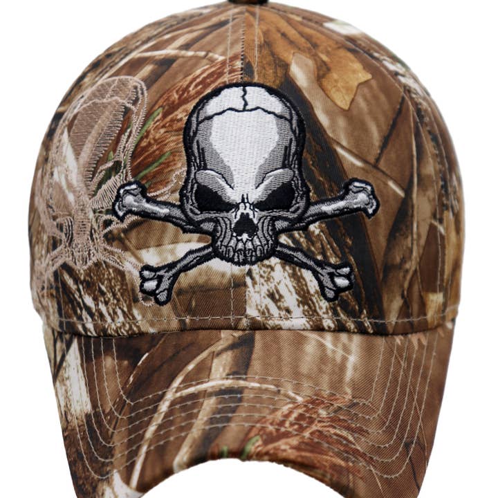 Cap Zone - Wholesale Baseball Cap - Unisex - Rebel Biker Skull Embroidered Baseball Cap4