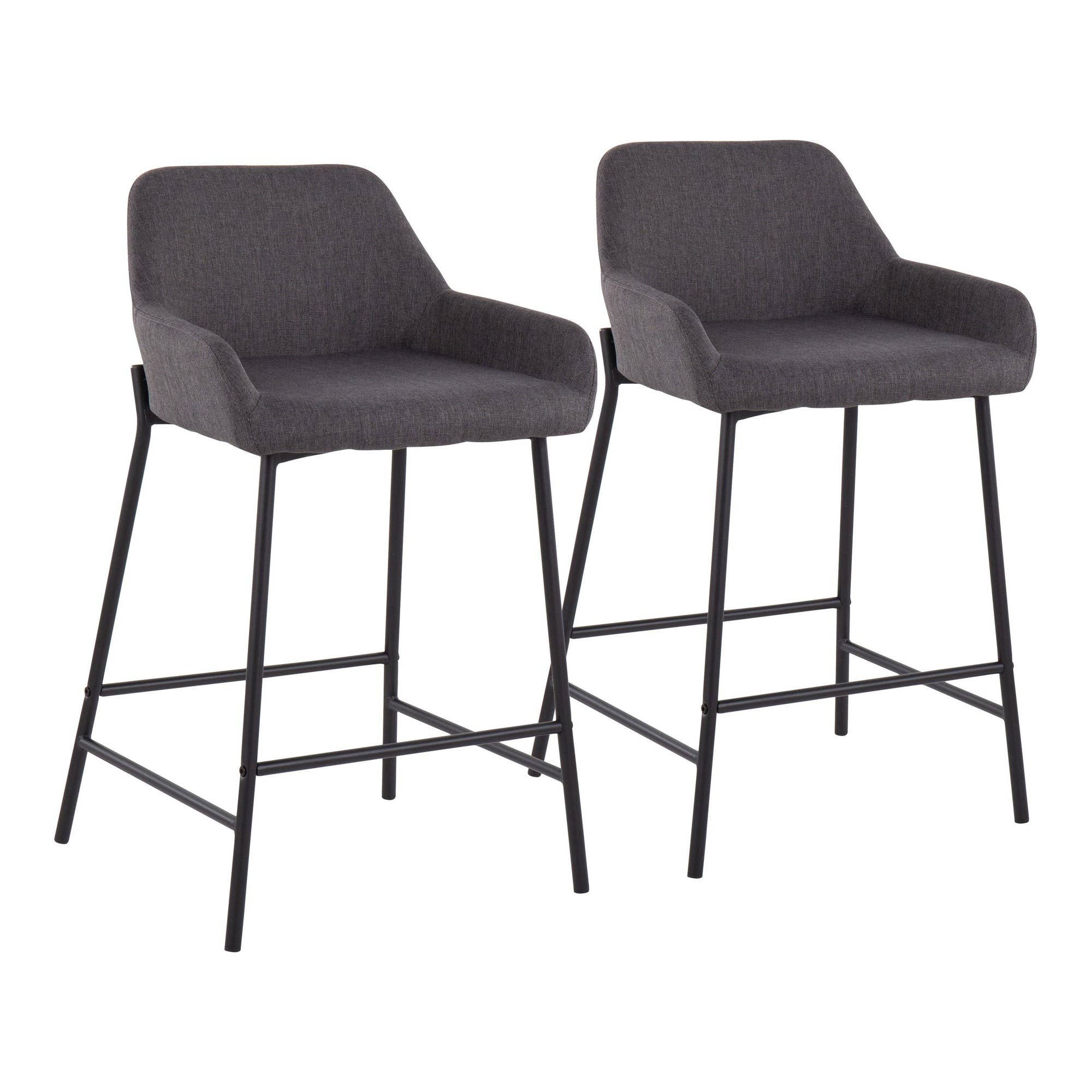 LumiSource and Grandview Gallery - Wholesale Stool - Daniella 24" Fixed-Height Counter Stool BK - Set of 232