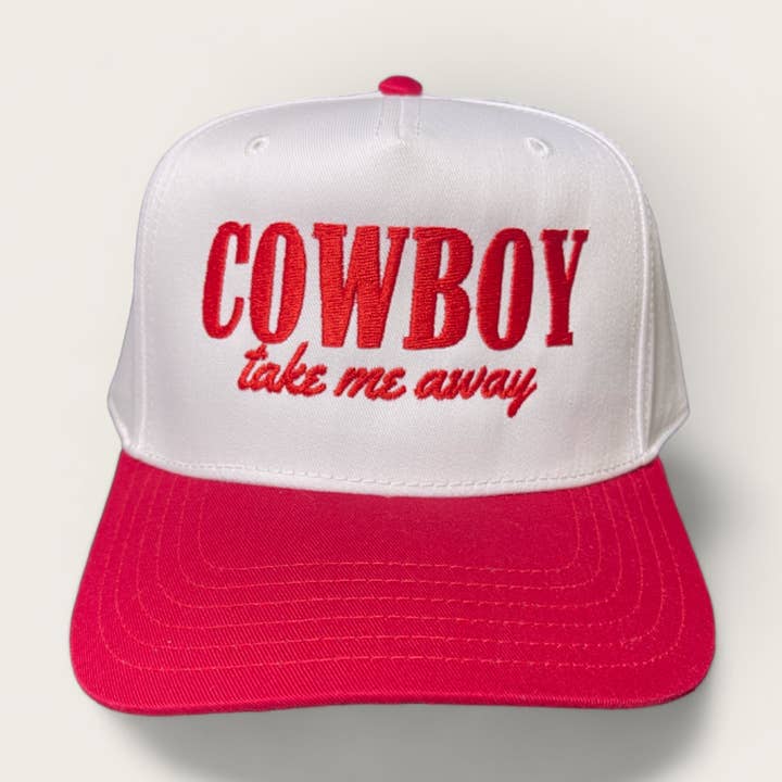Cowboy Take Me Away Classic Trucker | Red/White for wholesale by Happi Style