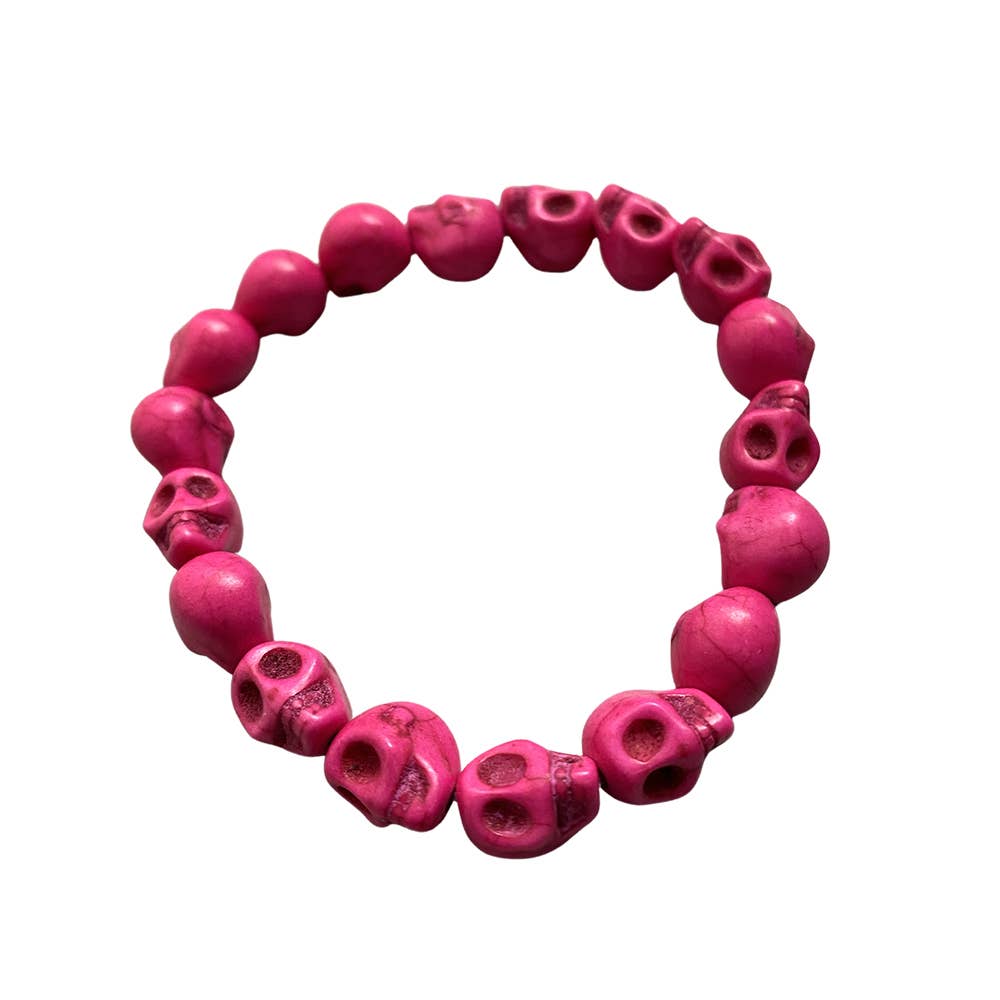 VIE - Wholesale Beaded Bracelet - Skull Bracelet, Dyed Howlite11