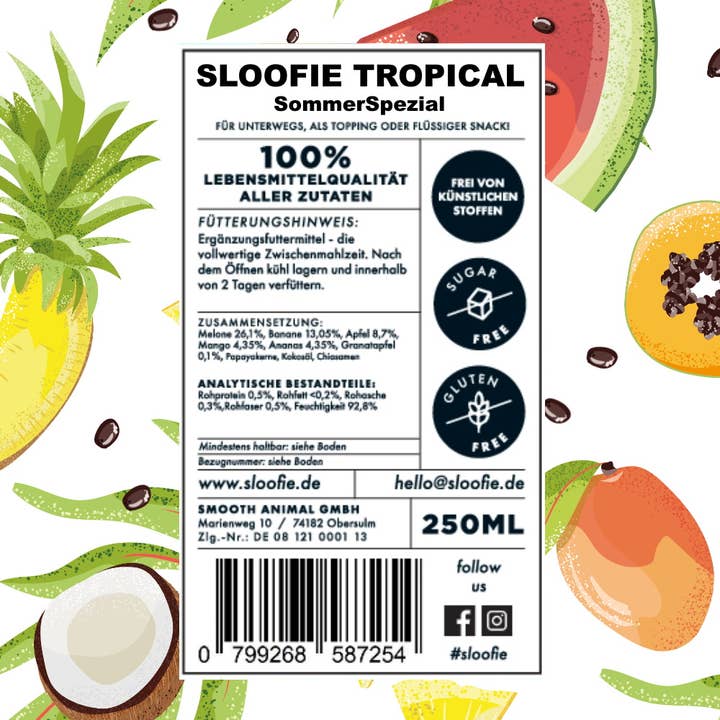 Sloofie-der Hundesmoothie - Wholesale Pet Food - Dog - Tropical summer edition1