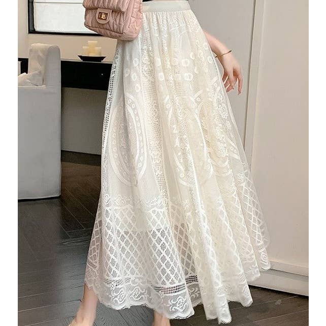 Gonna lunga in pizzo a cerchi SK202 per la vendita all'ingrosso da parte di PEACH ACCESSORIES