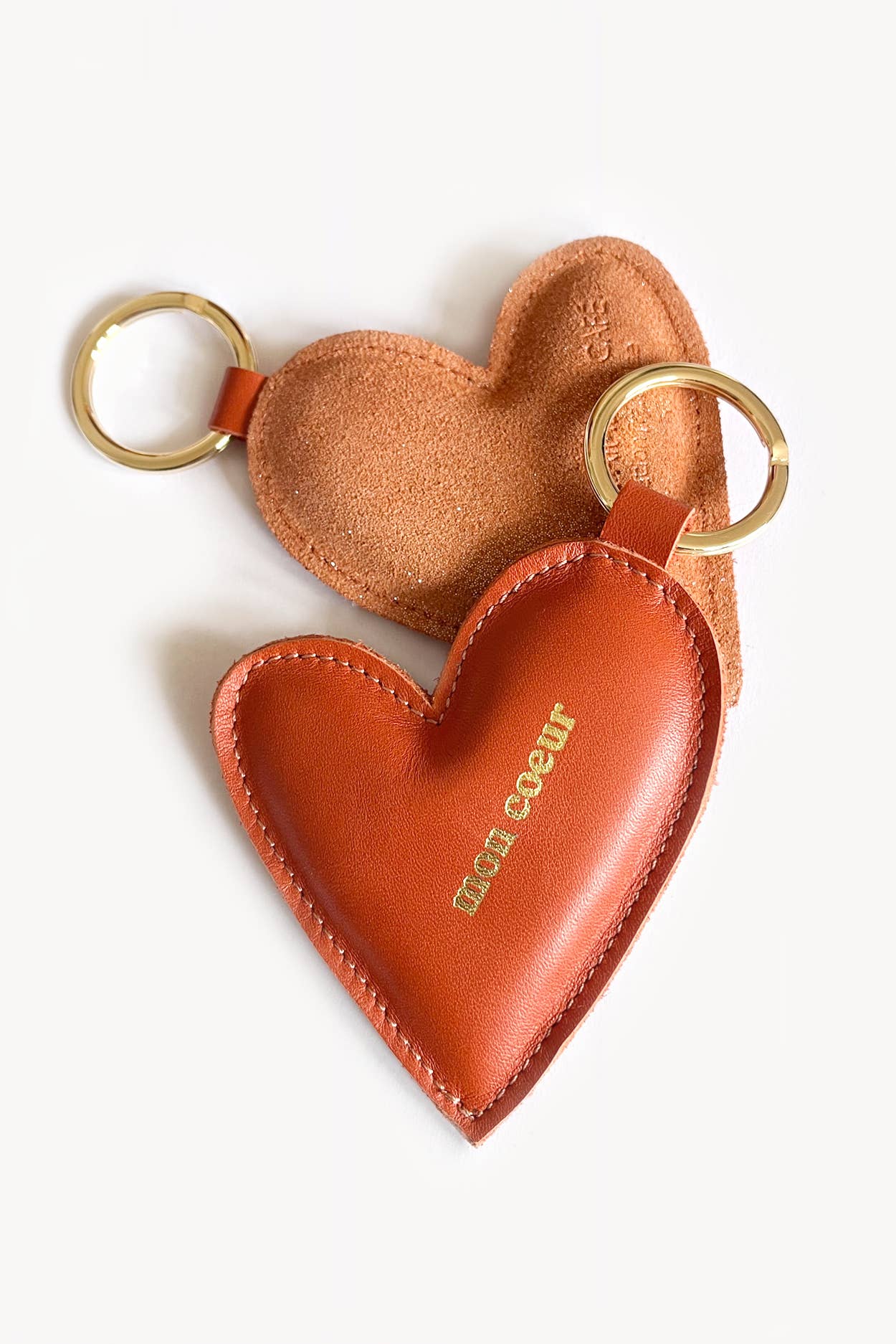 BARNABÉ AIME LE CAFÉ - Wholesale Keychain - Women's - 100% leather keychain - big heart1