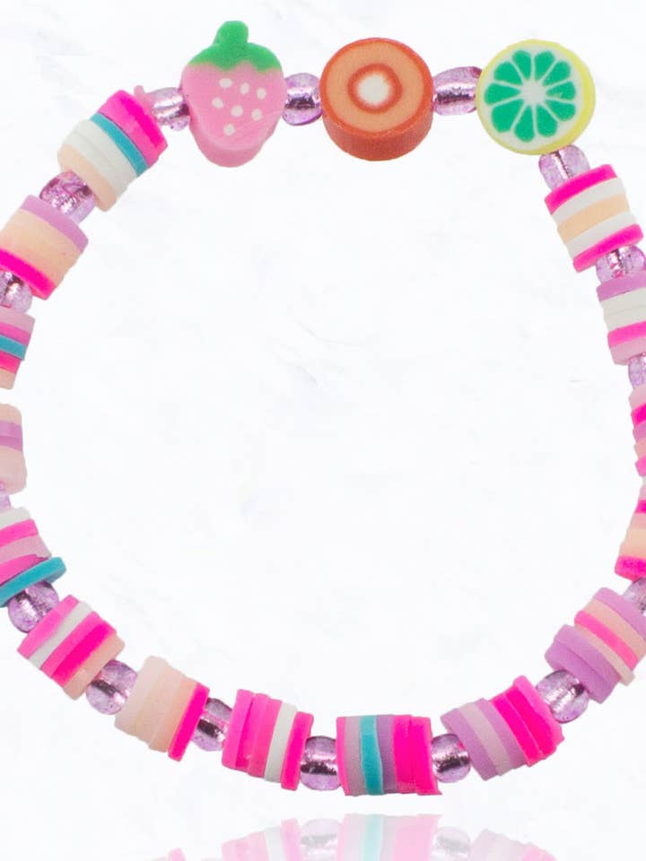 Rubber Disc Stretch Bracelet with Fruits for wholesale by Suzie Q USA
