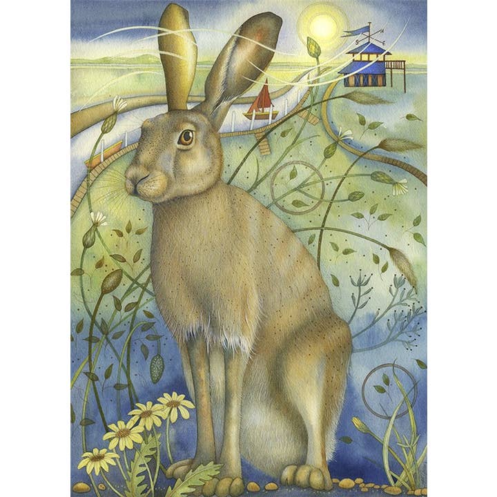 Greeting Card Hare for wholesale by Natural Partners Limited