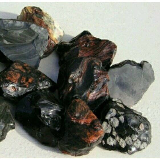 Tree of Life Gems – wholesale Spiritual stone/crystal – Mixed OBSIDIAN Volcanic Glass Rough Rock for Tumbling1
