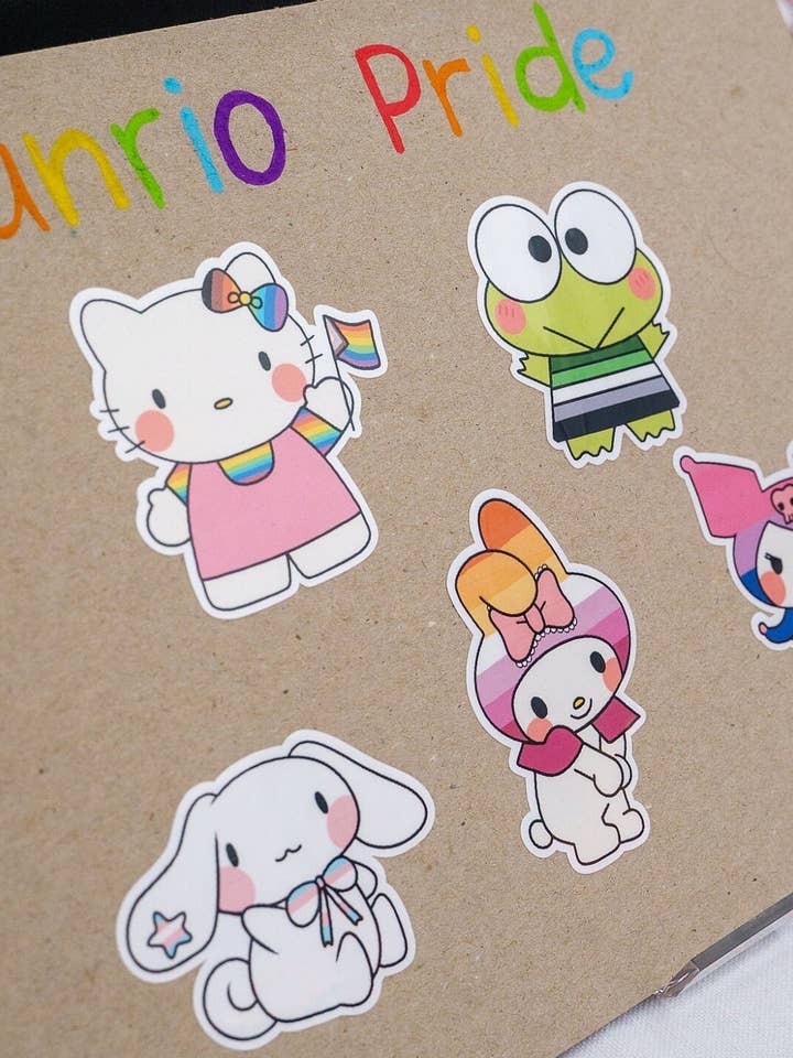Kawaii Cute Japanese Characters Gay Pride LGBTQ+ Sticker for wholesale by 8bitsweetie