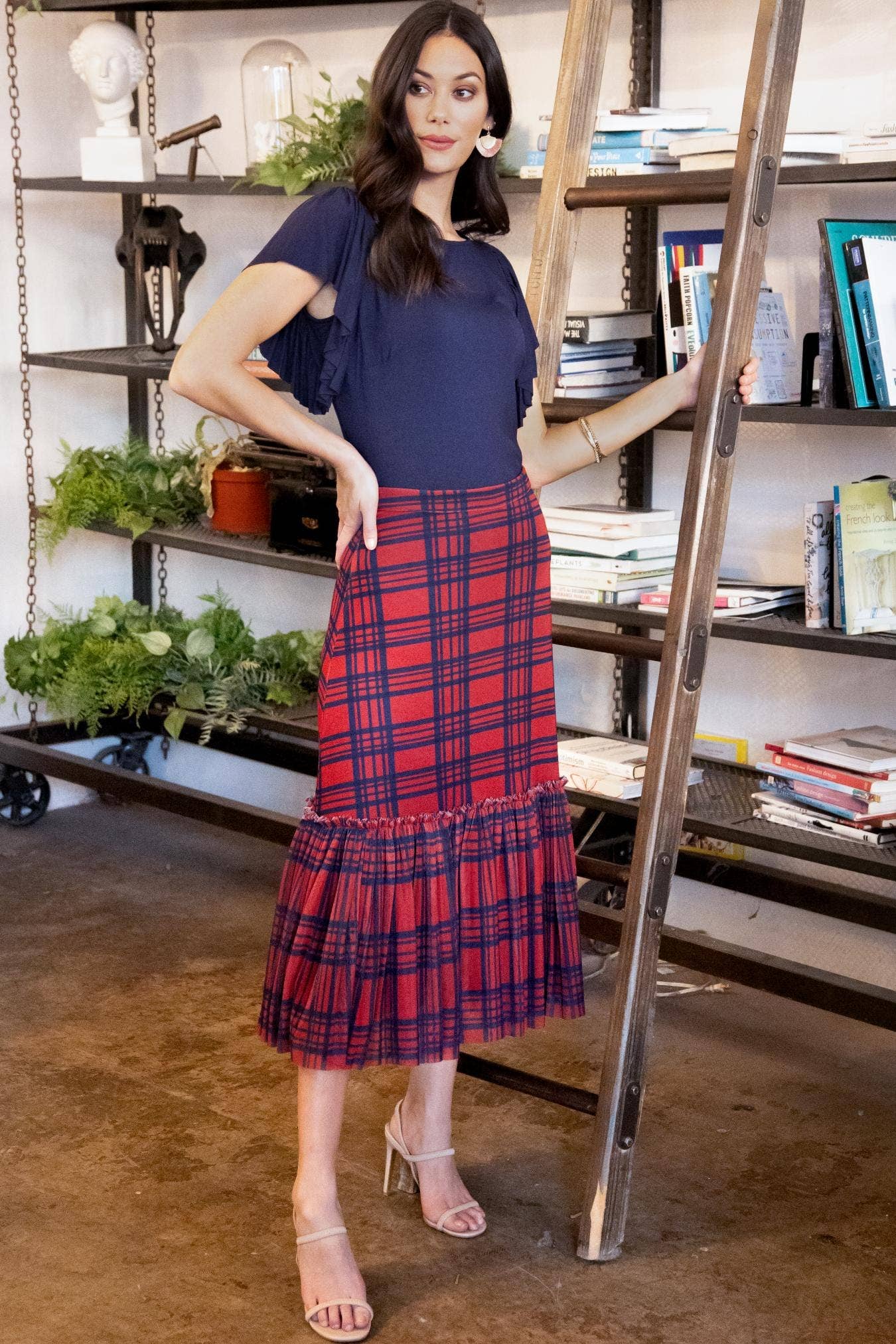 Eva Franco - Wholesale Skirt - Women's - Kym Flounced Midi Skirt1