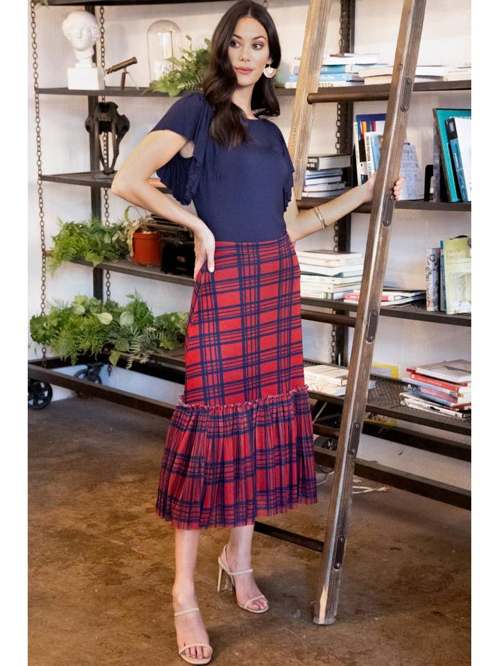 Eva Franco - Wholesale Skirt - Women's - Kym Flounced Midi Skirt1