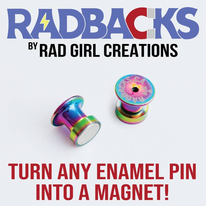 Rad Backs! Magnetic Locking Pin Backs - Pack of 10 for wholesale by Rad Girl Creations