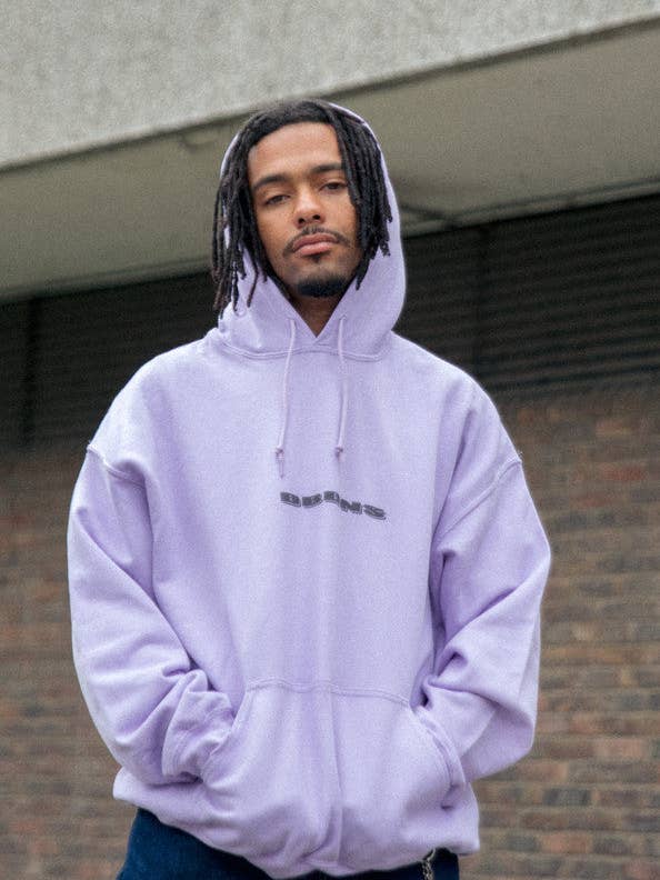 Sudadera con capucha en morado claro con estampado de código QR para venta al por mayor de Dream But Do Not Sleep